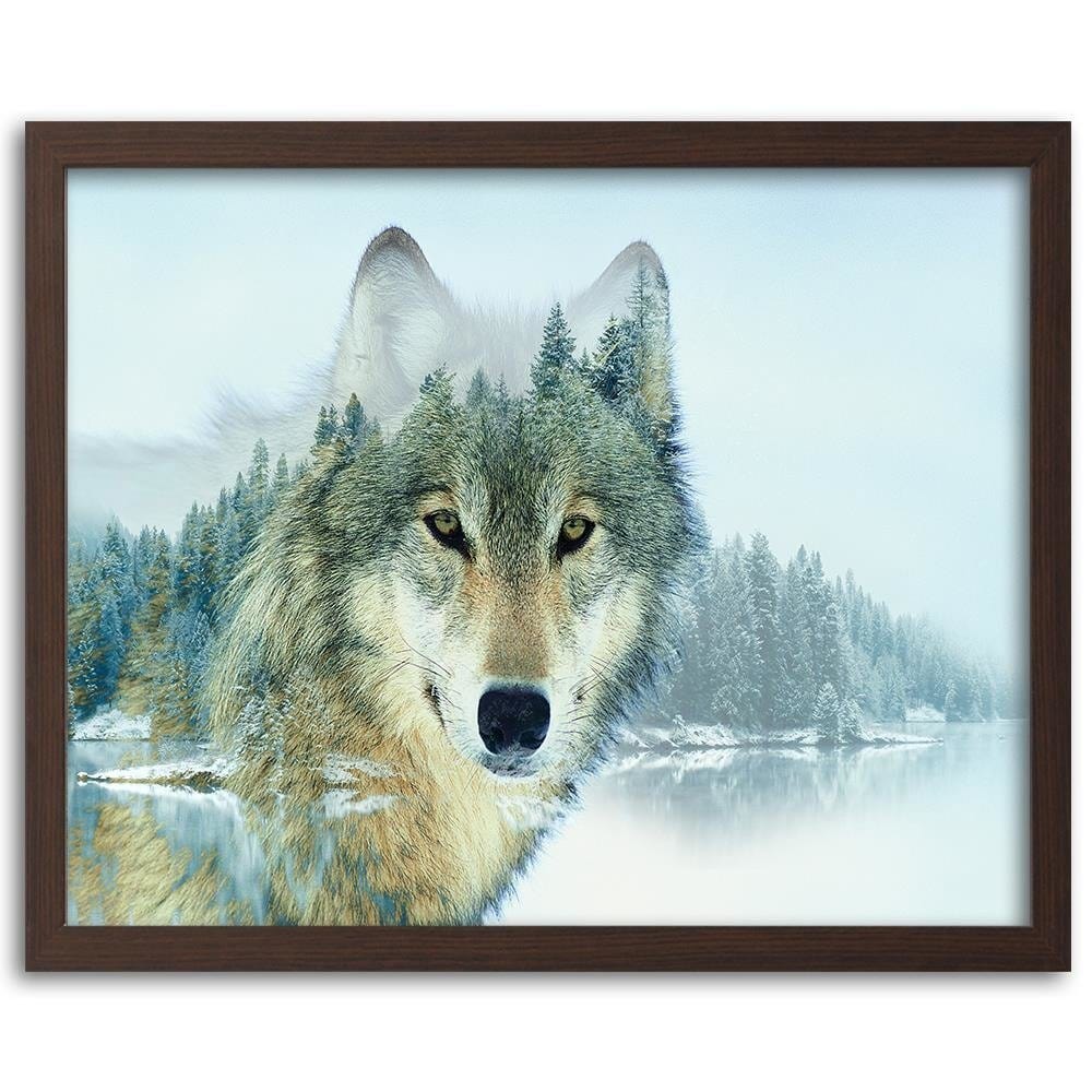 Glezna brūnā rāmī - Wild Wolf Home Trends DECO