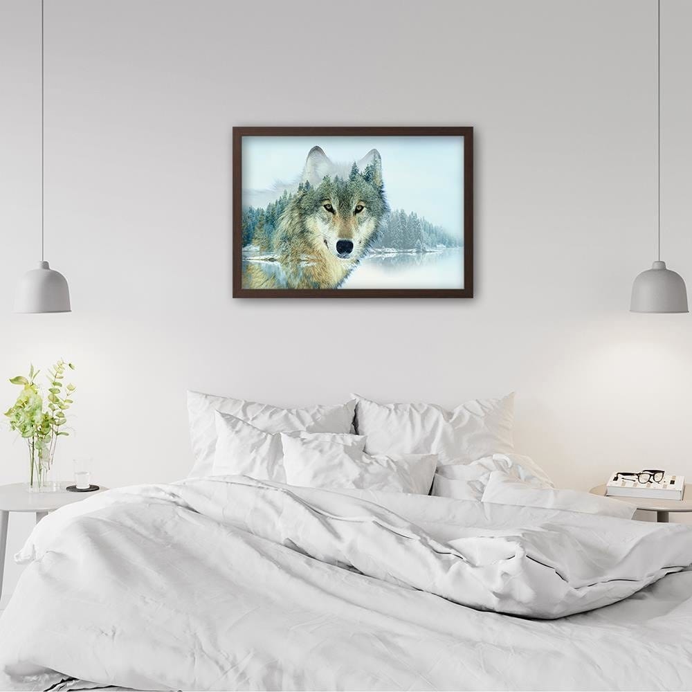 Glezna brūnā rāmī - Wild Wolf Home Trends DECO