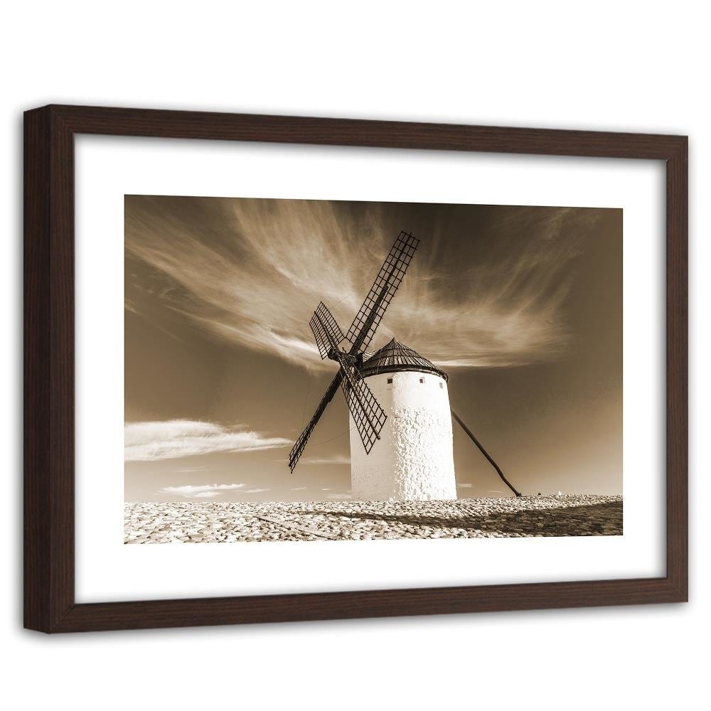 Glezna brūnā rāmī - Windmill 1 Home Trends DECO