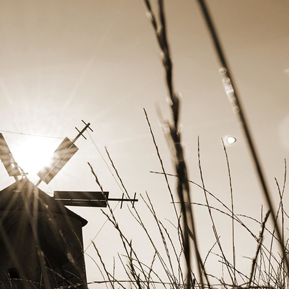 Glezna brūnā rāmī - Windmill At Sunset 1 Home Trends DECO