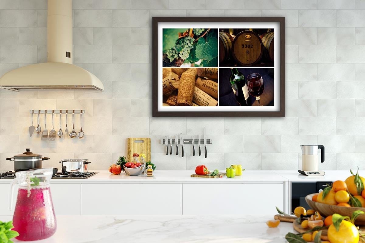Glezna brūnā rāmī - Wine And Grapes Home Trends DECO