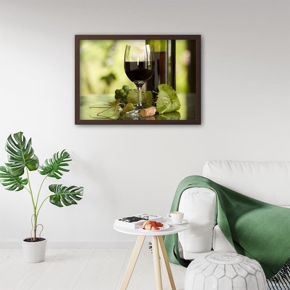 Glezna brūnā rāmī - Wine And Herbs Home Trends DECO