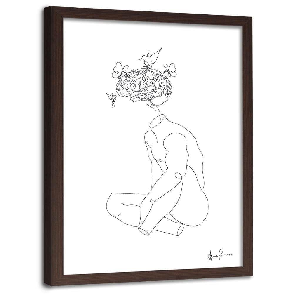 Glezna brūnā rāmī - Woman Abstraction Home Trends DECO