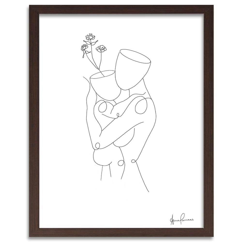 Glezna brūnā rāmī - Woman And The Child Home Trends DECO