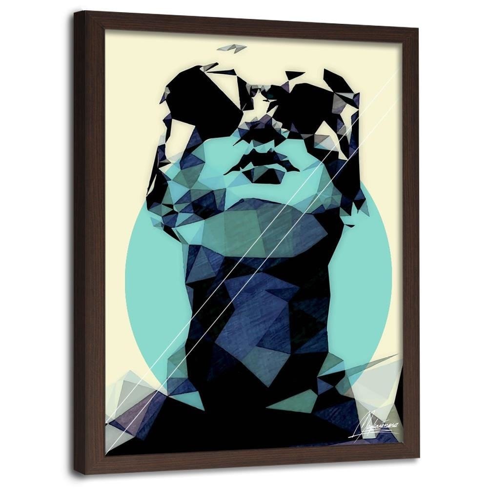Glezna brūnā rāmī - Woman In Glasses 1 Home Trends DECO