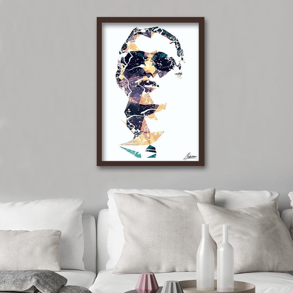 Glezna brūnā rāmī - Woman In Glasses Home Trends DECO