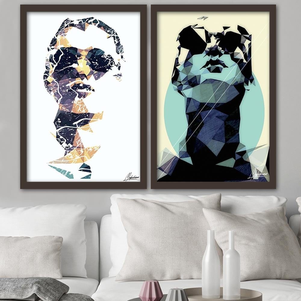 Glezna brūnā rāmī - Woman In Glasses Home Trends DECO