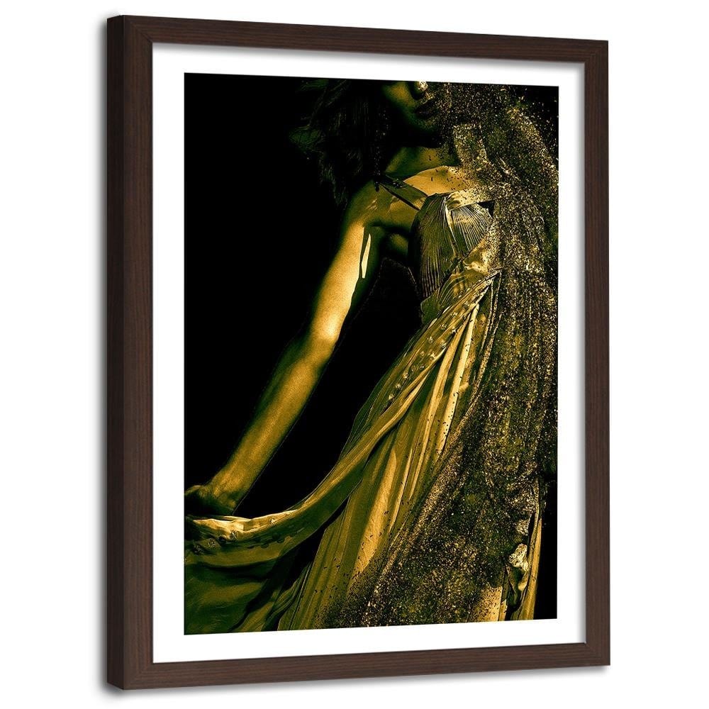 Glezna brūnā rāmī - Woman In Gold Dust Home Trends DECO