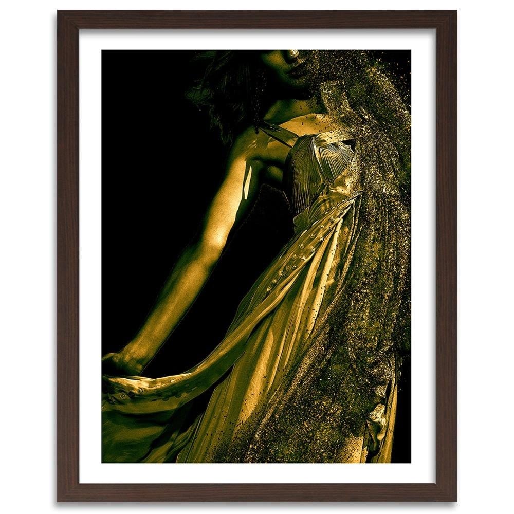 Glezna brūnā rāmī - Woman In Gold Dust Home Trends DECO