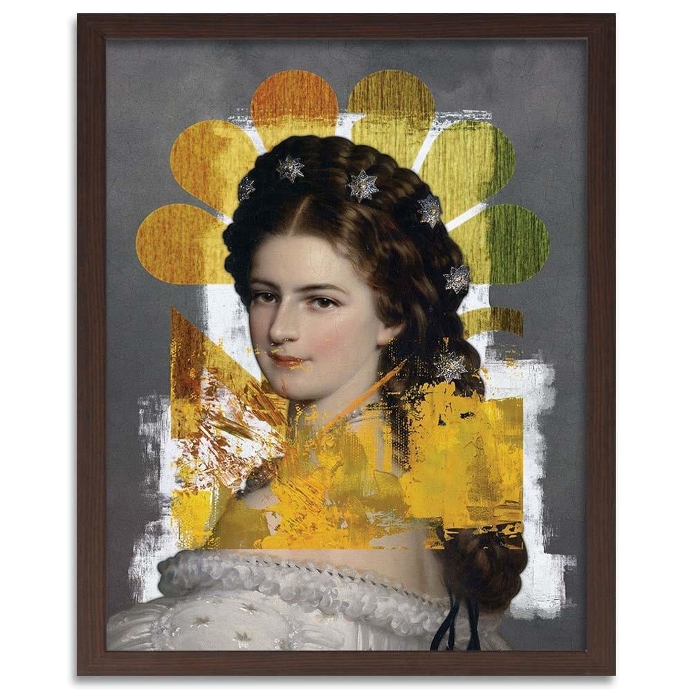 Glezna brūnā rāmī - Woman Portrait Home Trends DECO