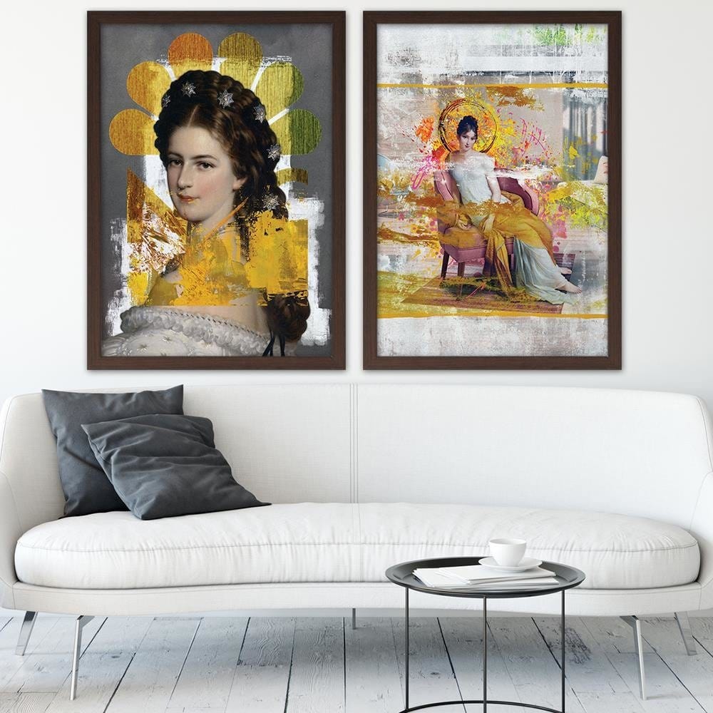 Glezna brūnā rāmī - Woman Portrait Home Trends DECO
