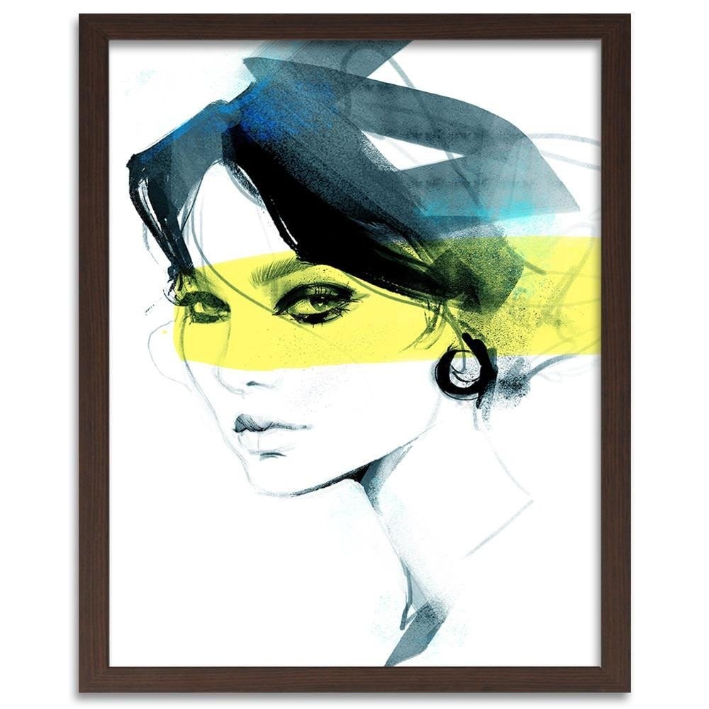 Glezna brūnā rāmī - Woman Watercolour Home Trends DECO