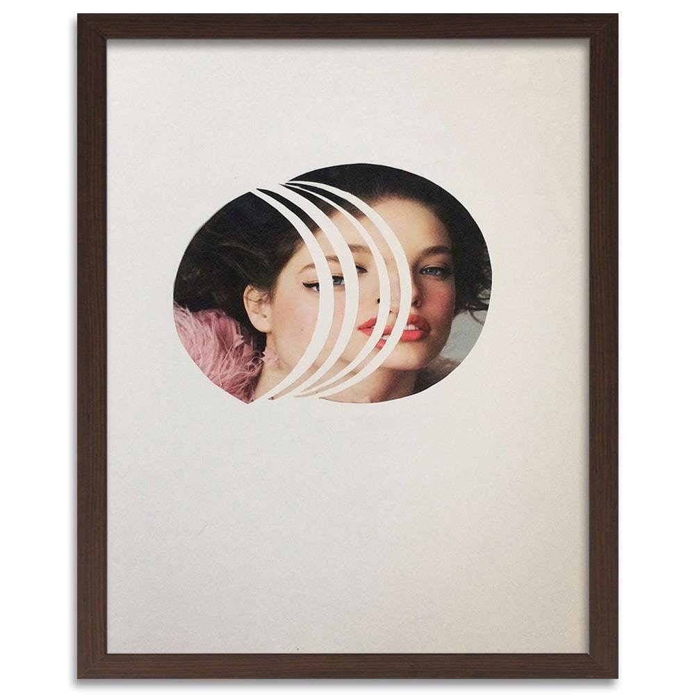 Glezna brūnā rāmī - Woman With Red Lips Home Trends DECO