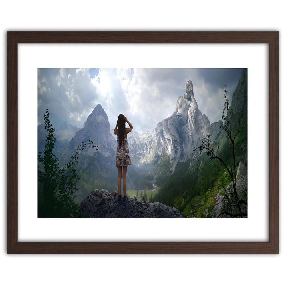 Glezna brūnā rāmī - Woman With Rock Fantasy Home Trends DECO