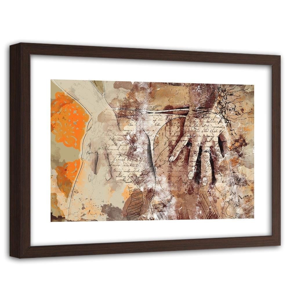 Glezna brūnā rāmī - Women's Buttocks Abstraction Home Trends DECO