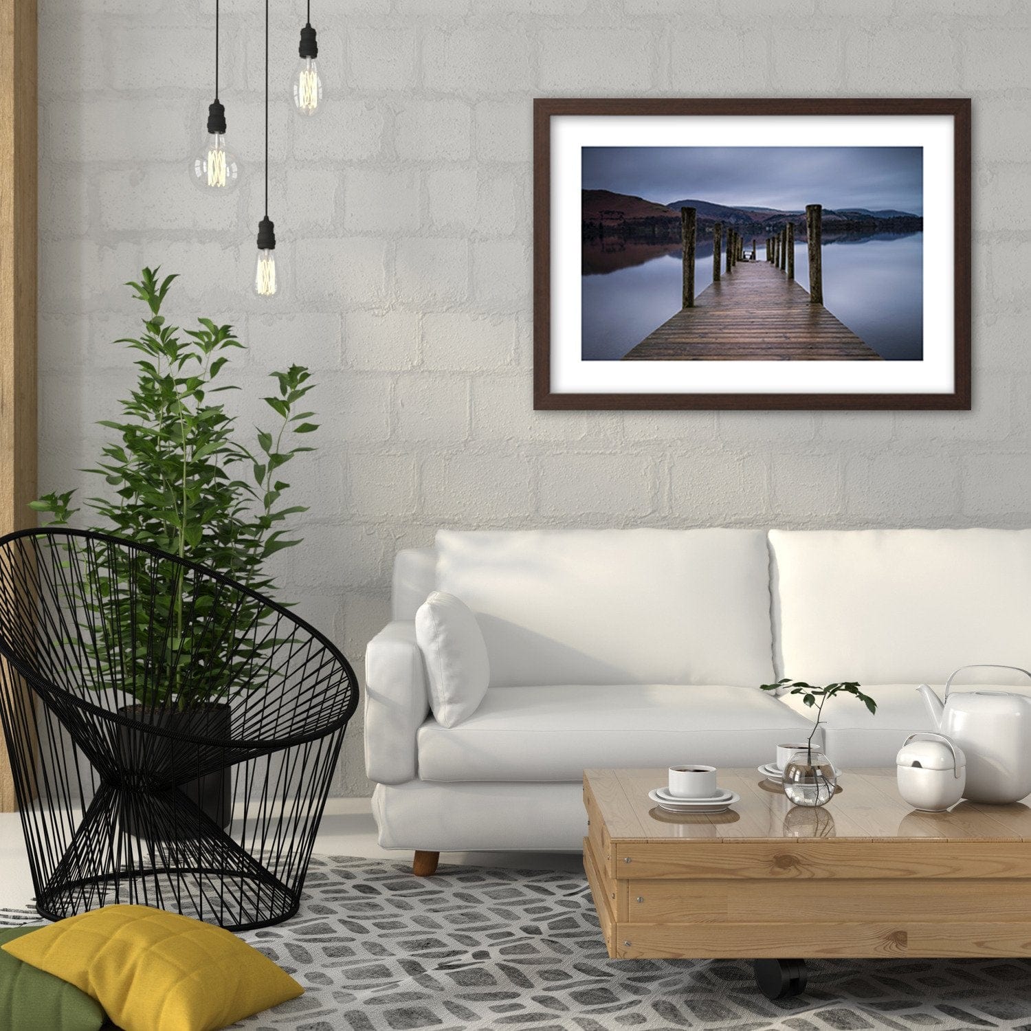 Glezna brūnā rāmī - Wooden Bridge Home Trends DECO