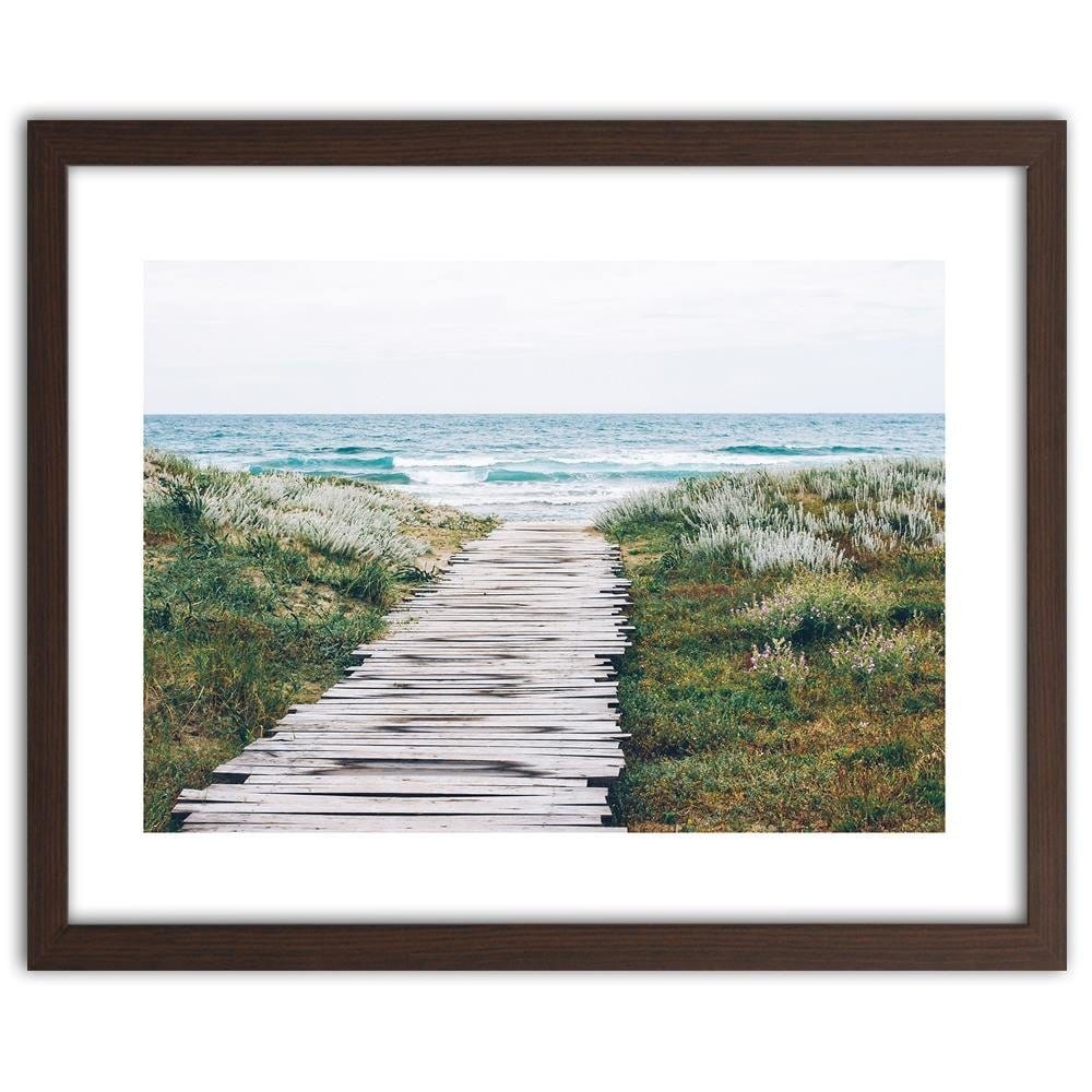 Glezna brūnā rāmī - Wooden Path To The Seas Home Trends DECO