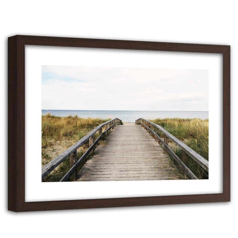 Glezna brūnā rāmī - Wooden Way The Seas Home Trends DECO