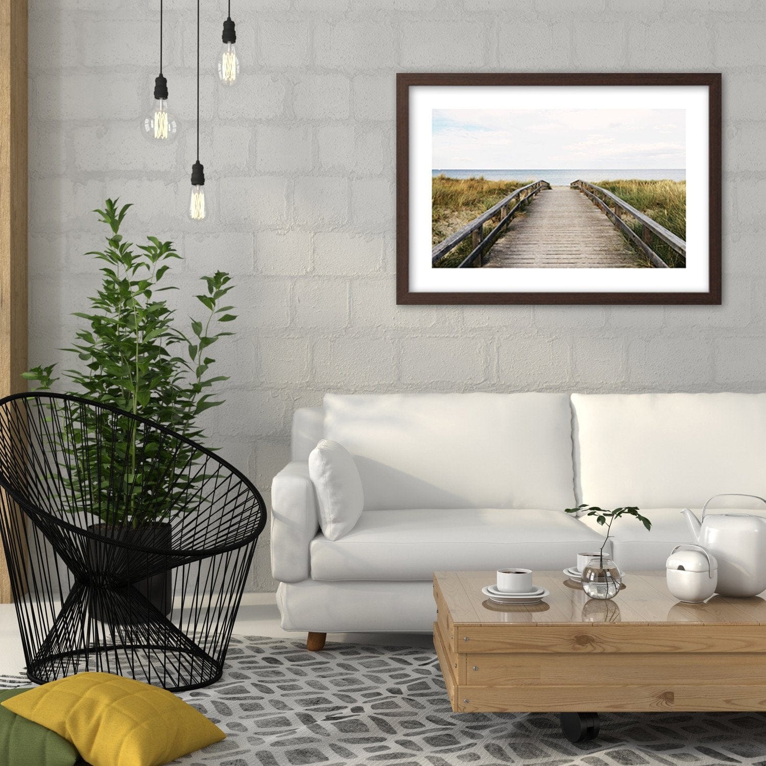 Glezna brūnā rāmī - Wooden Way The Seas Home Trends DECO