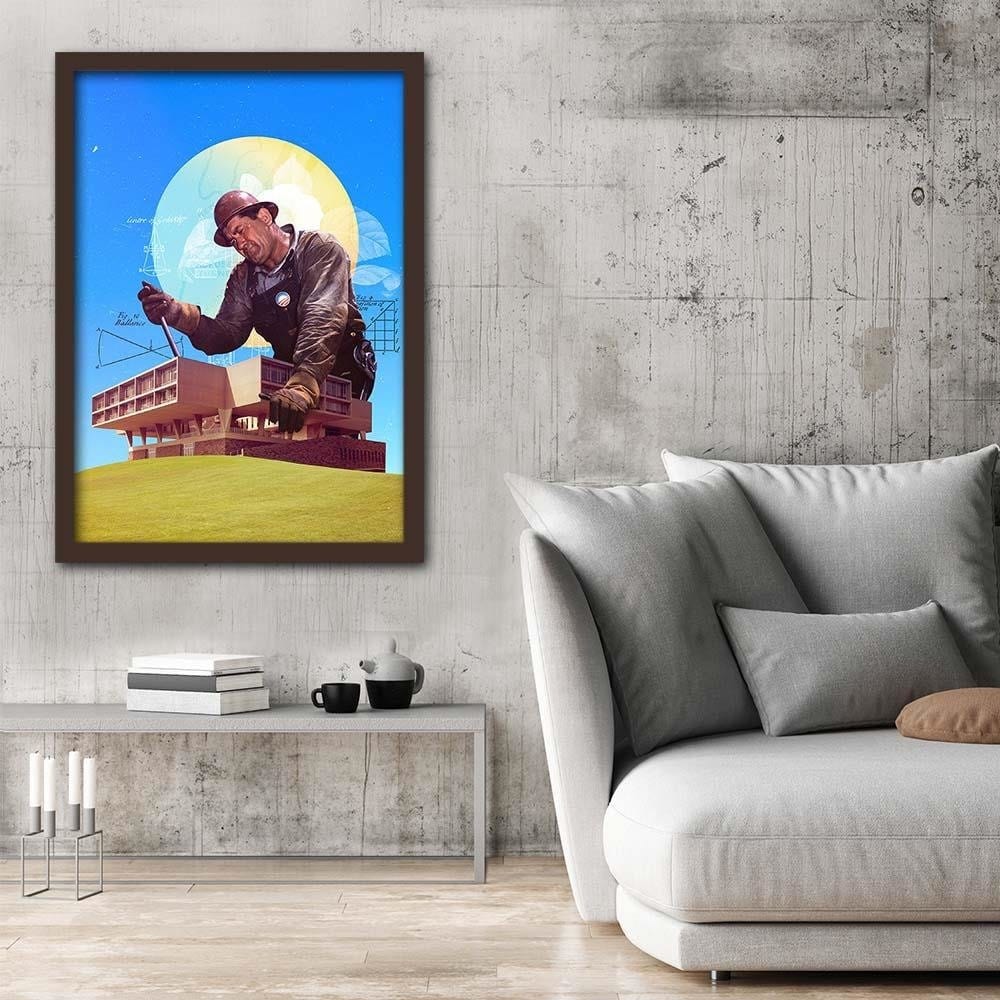 Glezna brūnā rāmī - Working Collage Home Trends DECO