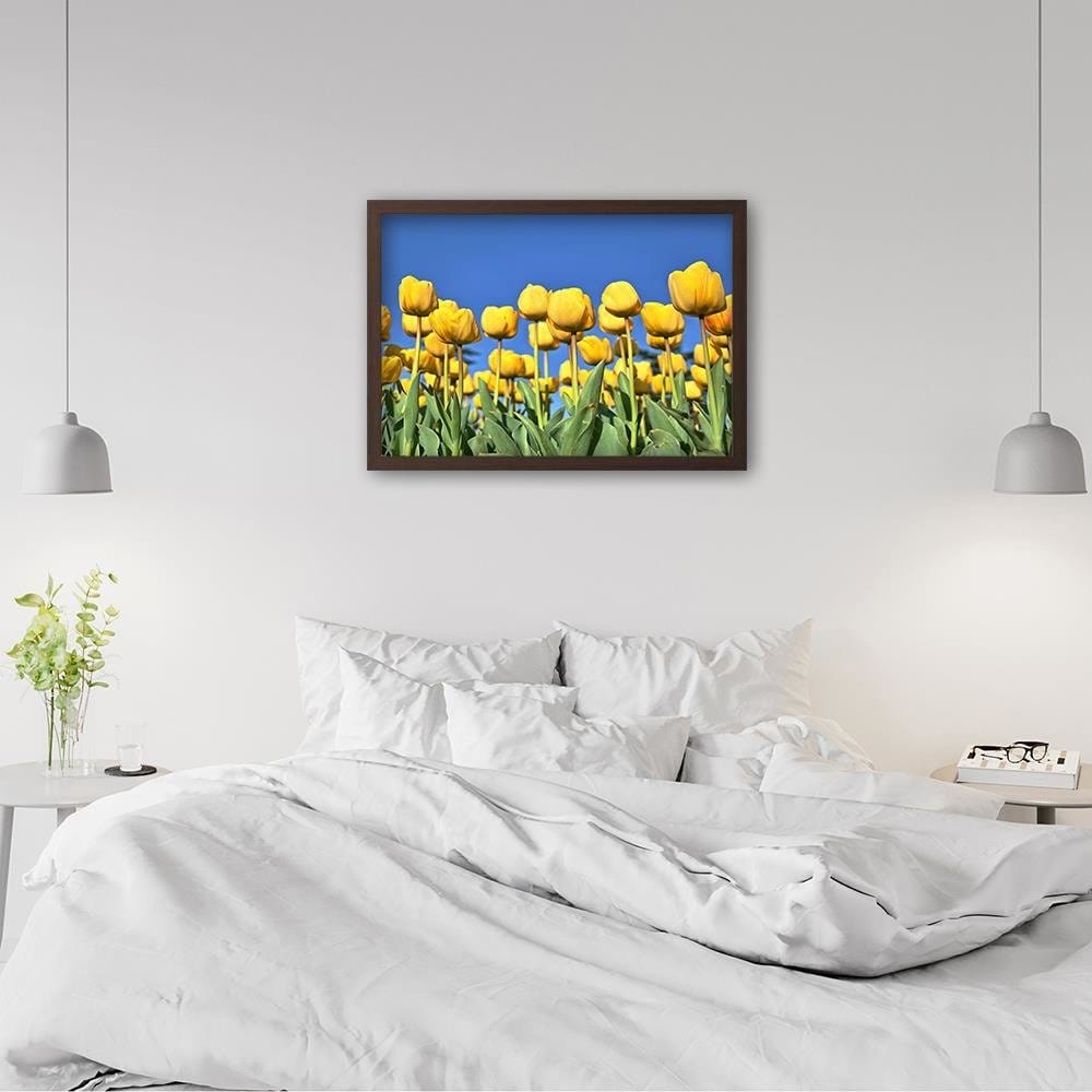 Glezna brūnā rāmī - Yellowe Flowers Home Trends DECO