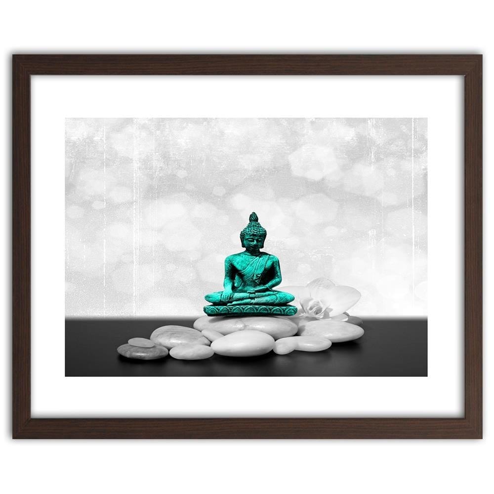 Glezna brūnā rāmī - Zen Buddha On The Rocks Home Trends DECO