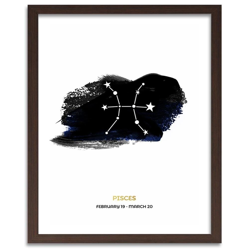 Glezna brūnā rāmī - Zodiac Fish Home Trends DECO