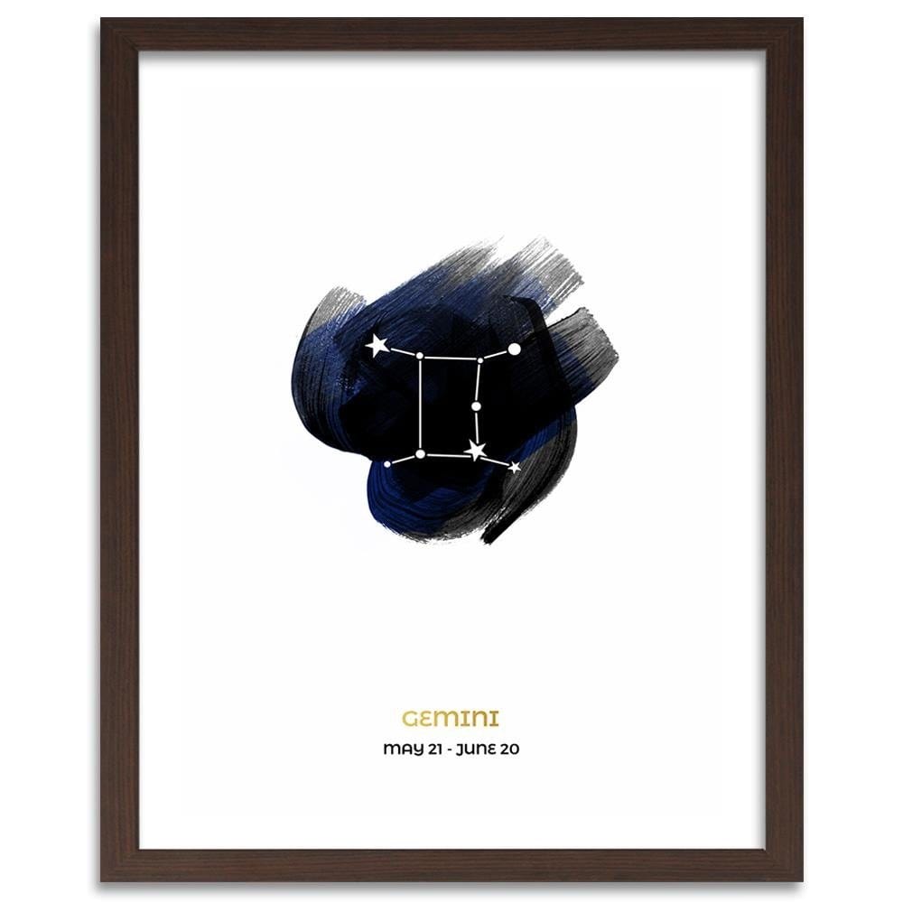 Glezna brūnā rāmī - Zodiac Sign Gemini Home Trends DECO