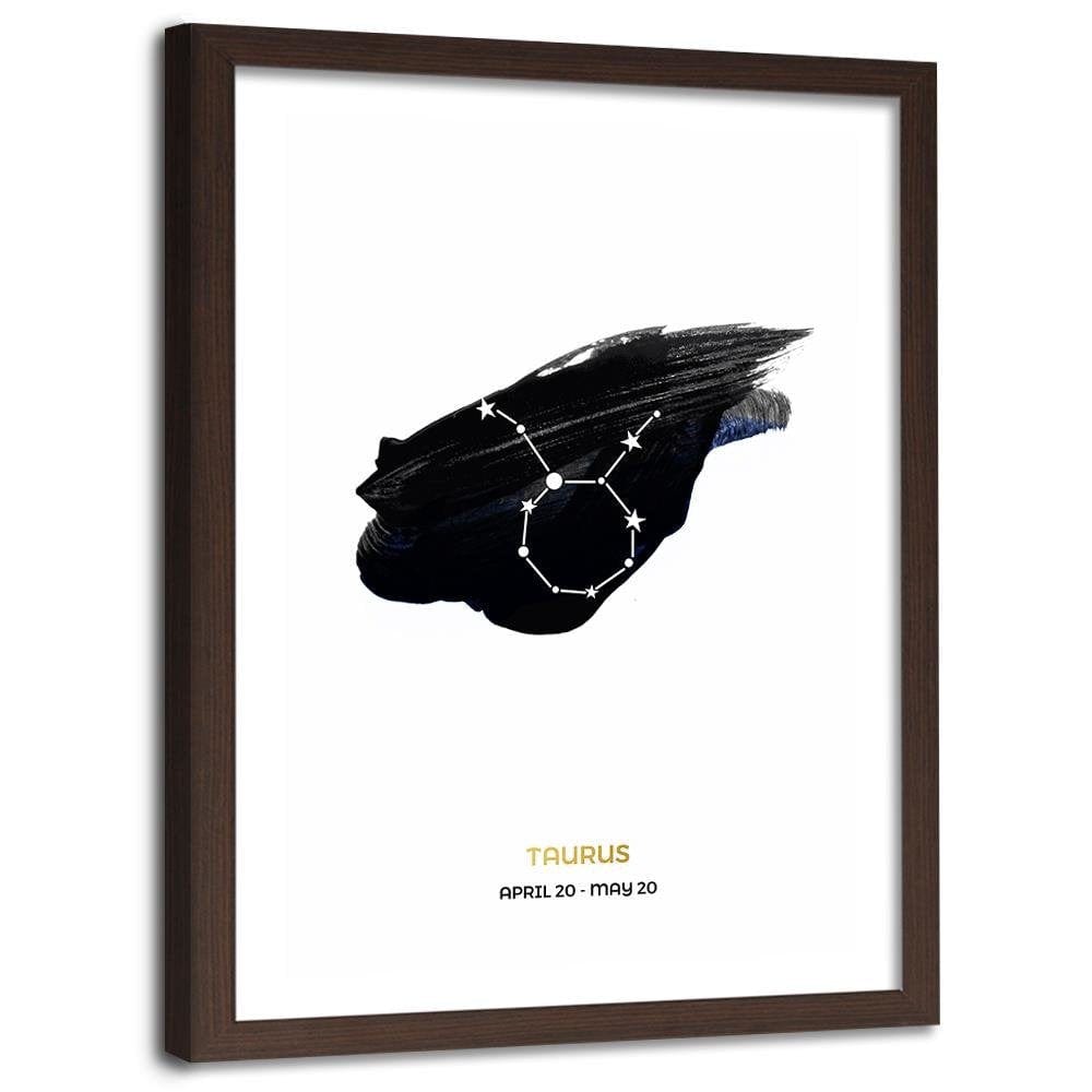 Glezna brūnā rāmī - Zodiac Sign Taurus Home Trends DECO