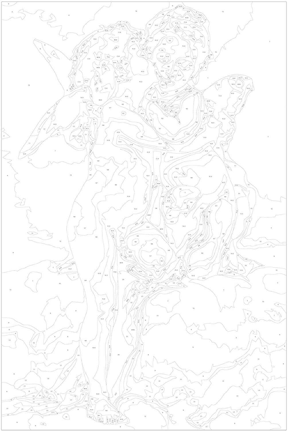 Glezna izkrāso pēc cipariem - Angels (Love) 40x60 cm Artgeist