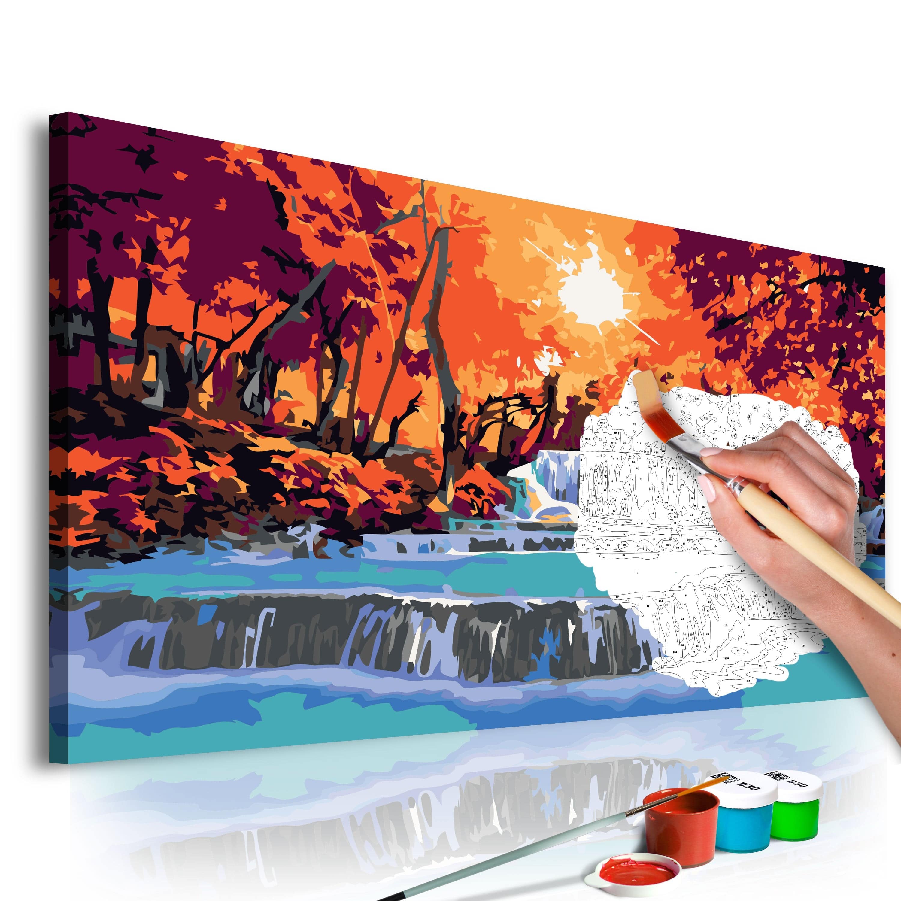 Glezna izkrāso pēc cipariem - Cascade 60x40 cm Artgeist