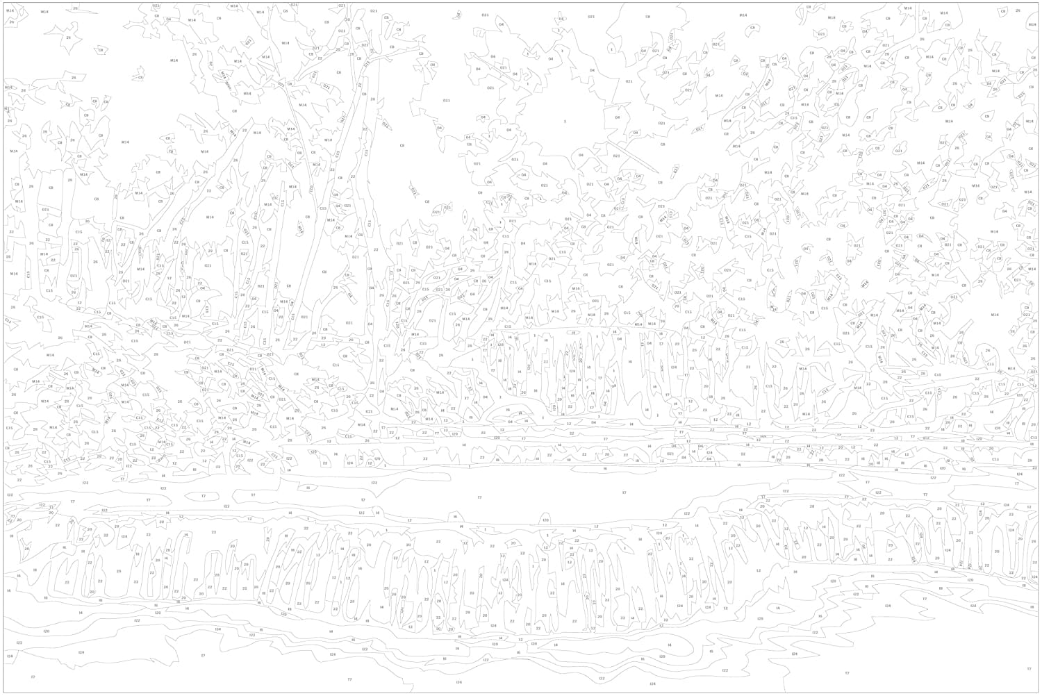 Glezna izkrāso pēc cipariem - Cascade 60x40 cm Artgeist