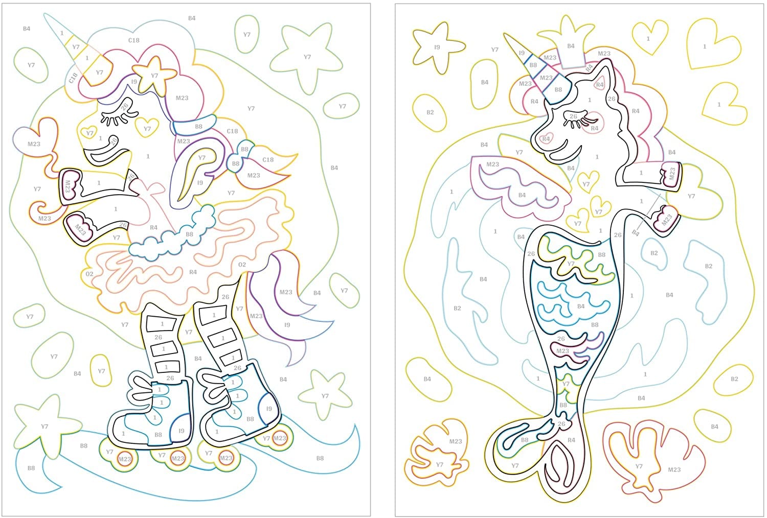 Glezna izkrāso pēc cipariem - Funny Unicorns 33x23 cm Artgeist