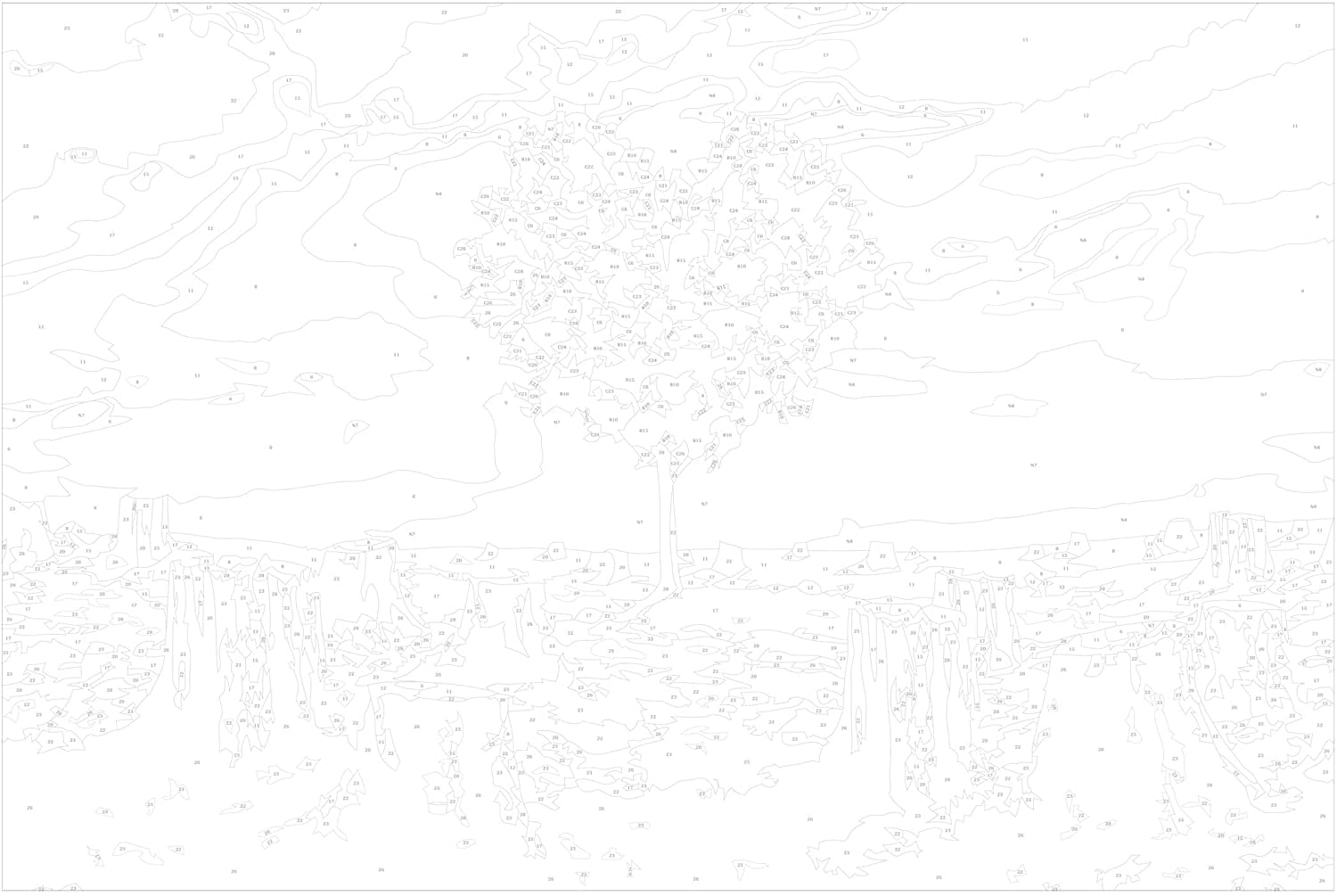 Glezna izkrāso pēc cipariem - Heart-Shaped Tree 60x40 cm Artgeist