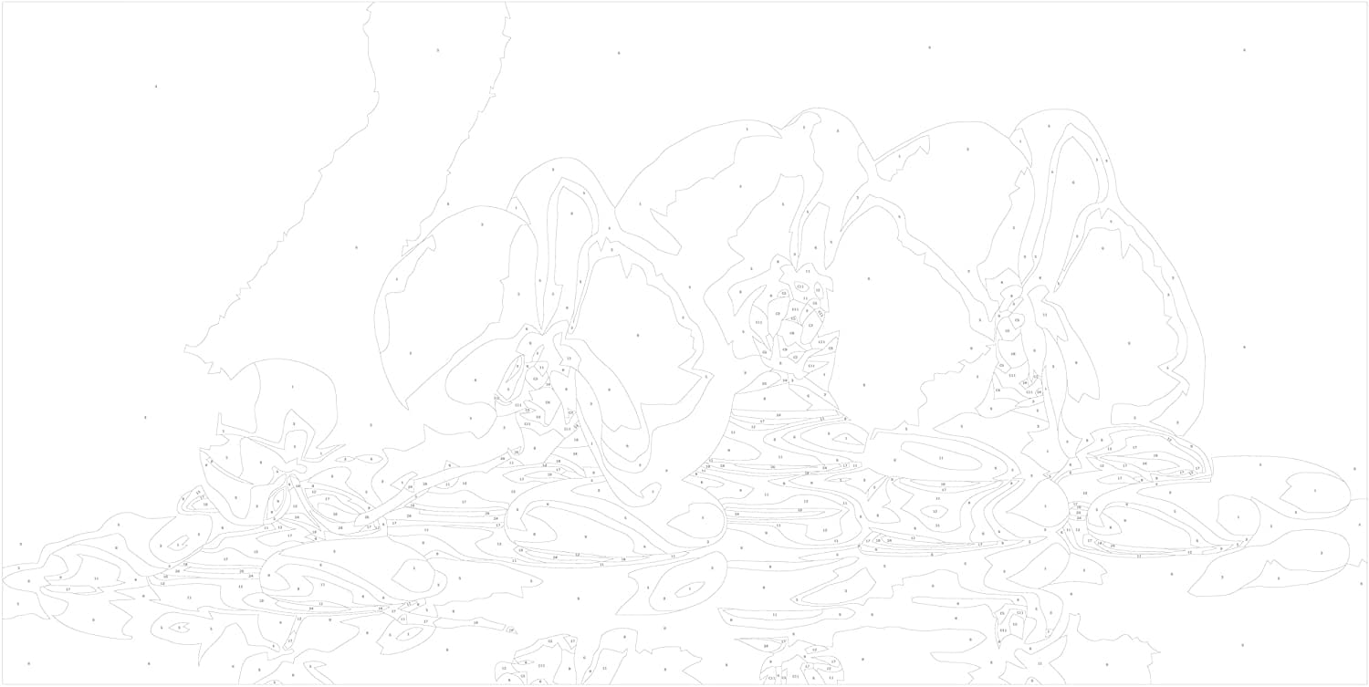 Glezna izkrāso pēc cipariem - Orchid (white & grey) 80x40 cm Artgeist