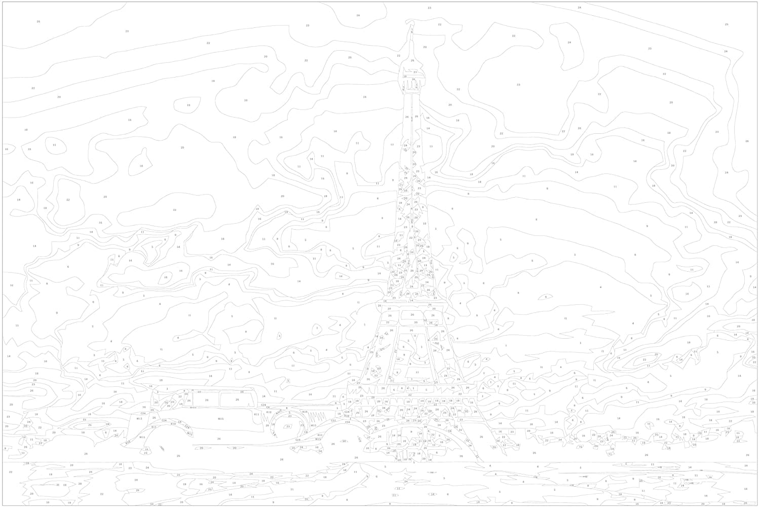 Glezna izkrāso pēc cipariem - Paris (Red Limousine) 60x40 cm Artgeist