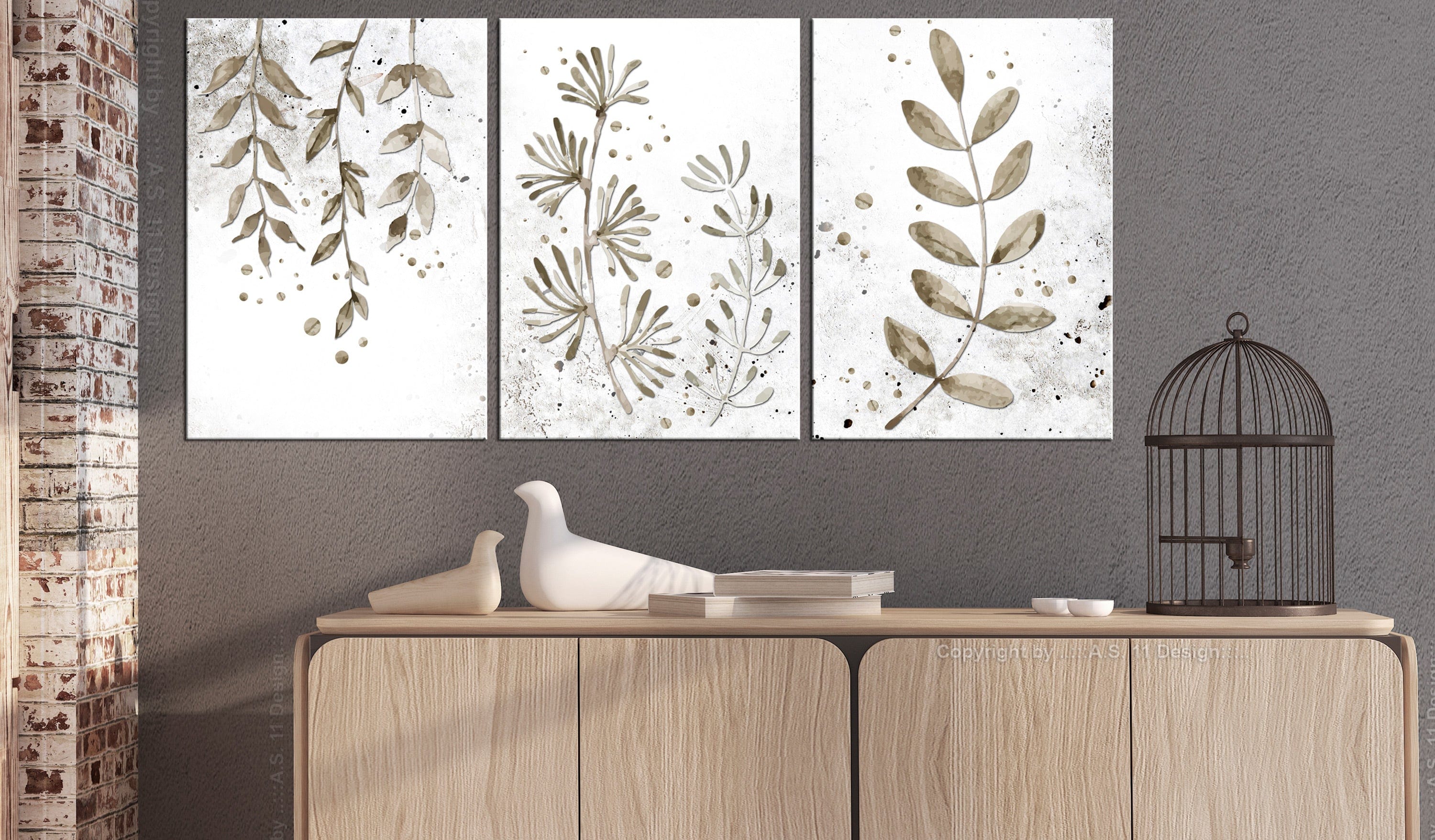 Glezna - Twigs (3 Parts) 120x60 Home Trends