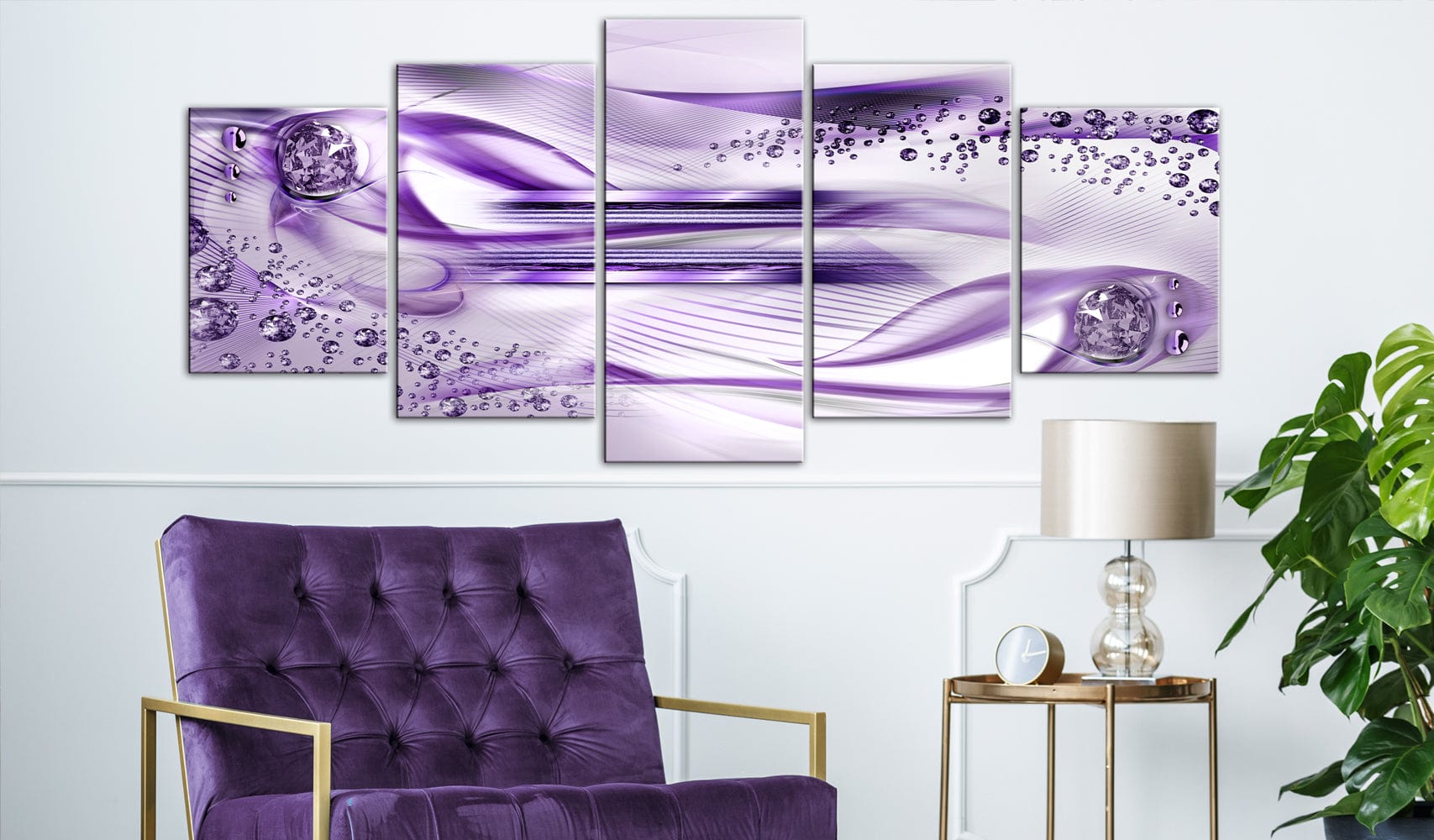 Glezna - Underwater Harp (5 Parts) Wide Violet Home Trends