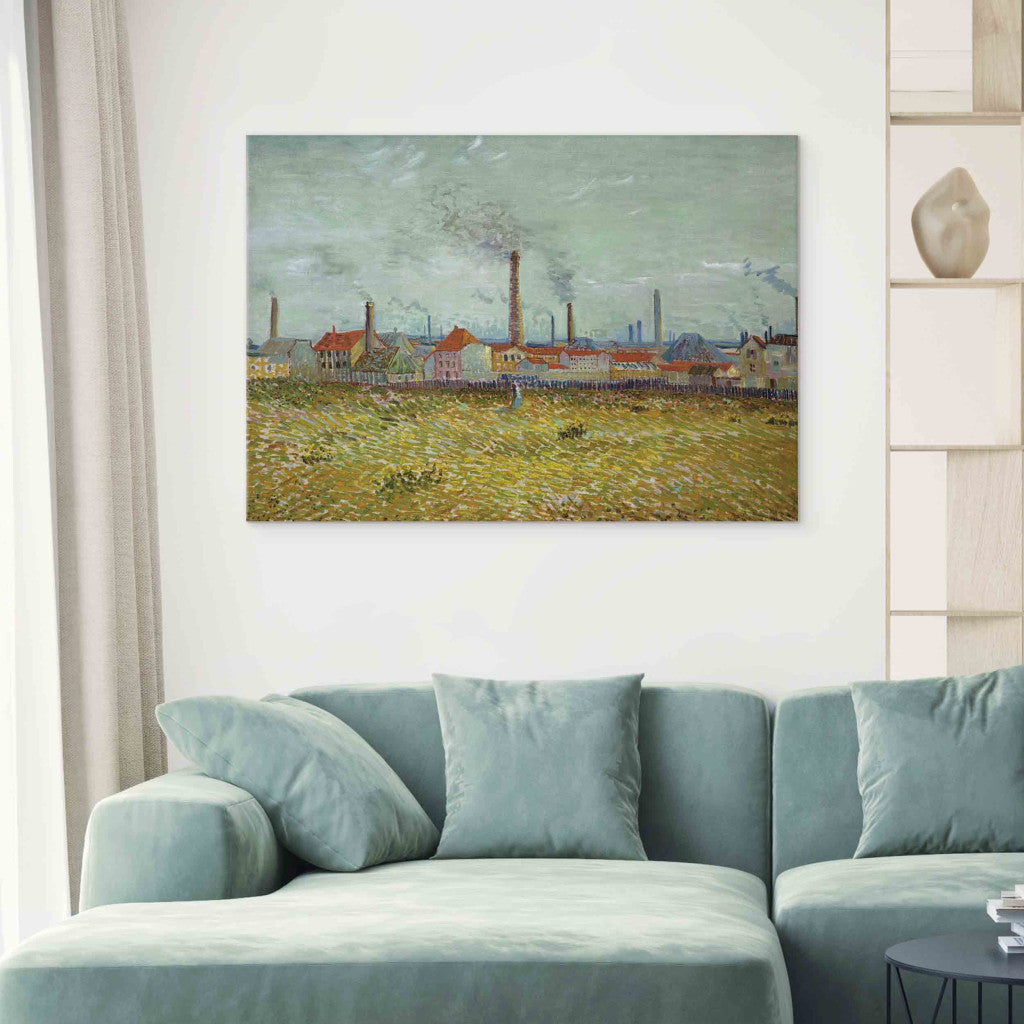 Gleznas reprodukcija - Vincent van Gogh - Factories at Asnieres, seen from the Quai de Clichy