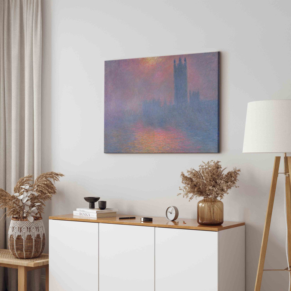 Gleznas reprodukcija - Claude Monet - The Houses of Parliament, London, with the sun breaking through the fog