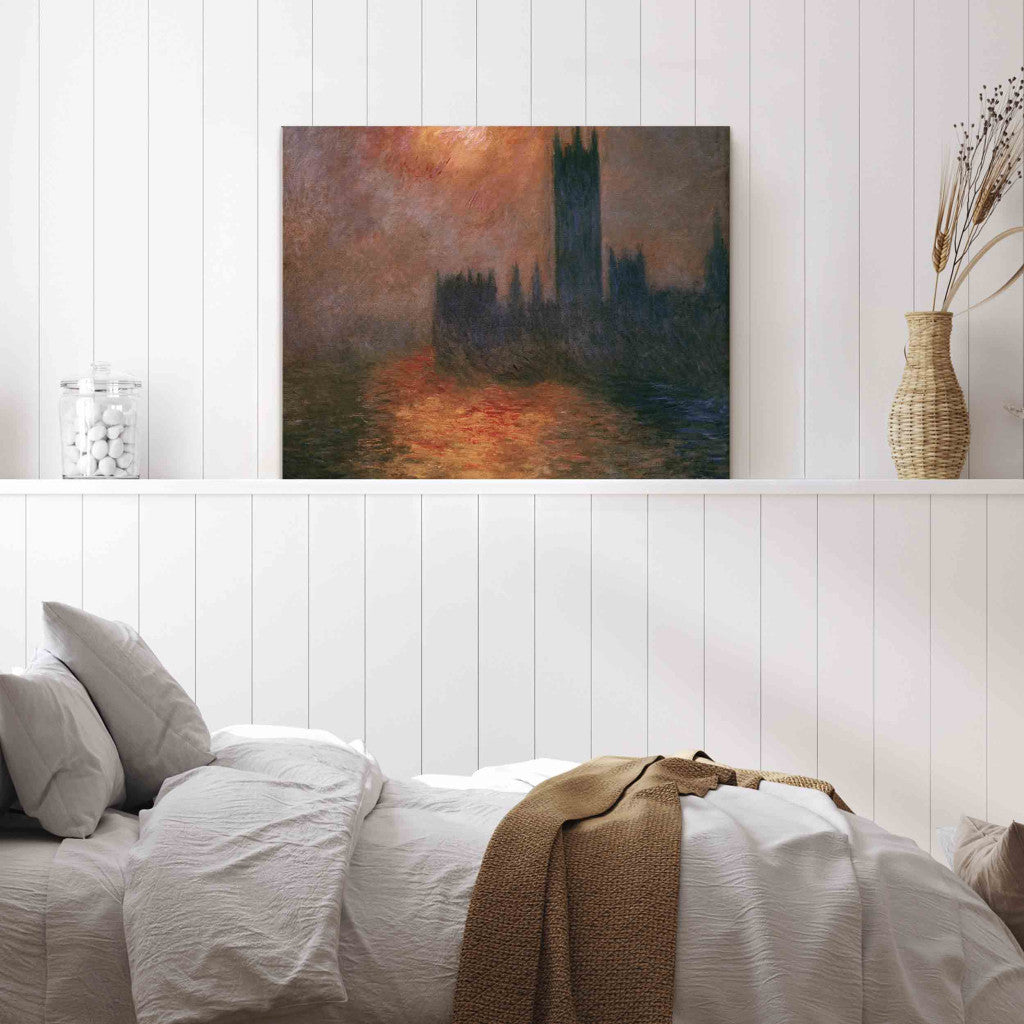 Gleznas reprodukcija - Claude Monet - Le Parlement, coucher de soleil