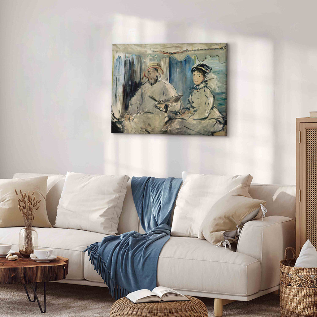 Gleznas reprodukcija - Claude Monet - Monet peignant dans son atelier