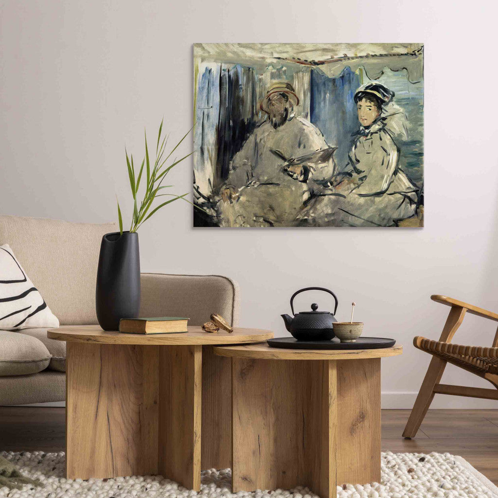 Gleznas reprodukcija - Claude Monet - Monet peignant dans son atelier