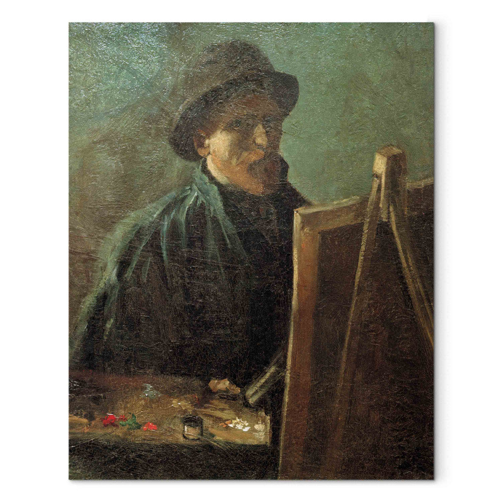 Gleznas reprodukcija - Vincent van Gogh - Self -Portrait with Dark Felt Hat at the Easel
