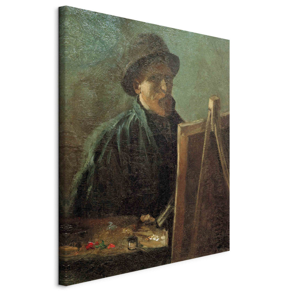 Gleznas reprodukcija - Vincent van Gogh - Self -Portrait with Dark Felt Hat at the Easel