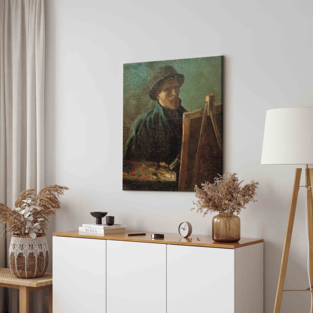 Gleznas reprodukcija - Vincent van Gogh - Self -Portrait with Dark Felt Hat at the Easel