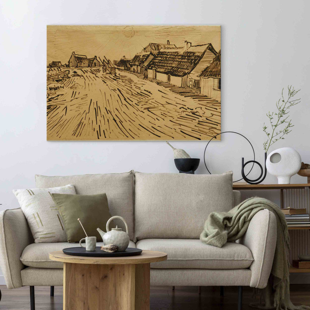 Gleznas reprodukcija - Vincent van Gogh - Row of Cottages in Les Saintes -Mariesdela -Mer