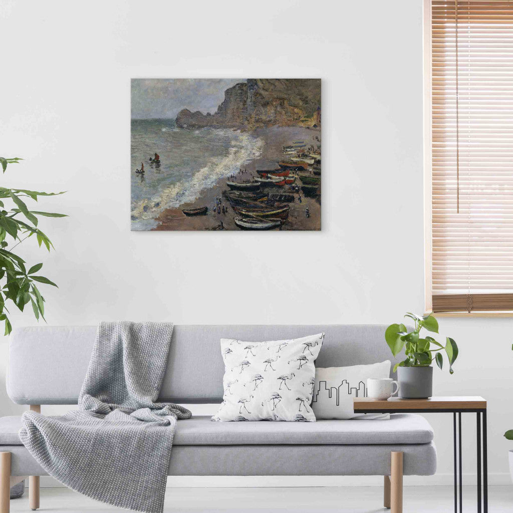 Gleznas reprodukcija - Claude Monet - Etretat: la plage e la porte d'Amont