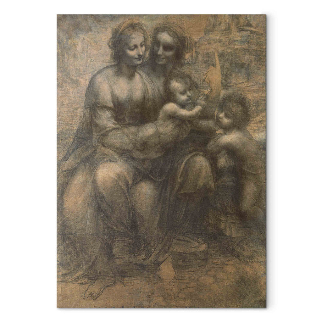 Gleznas reprodukcija - Leonardo da Vinci - The Virgin and Child with SS. Anne and John the Baptist