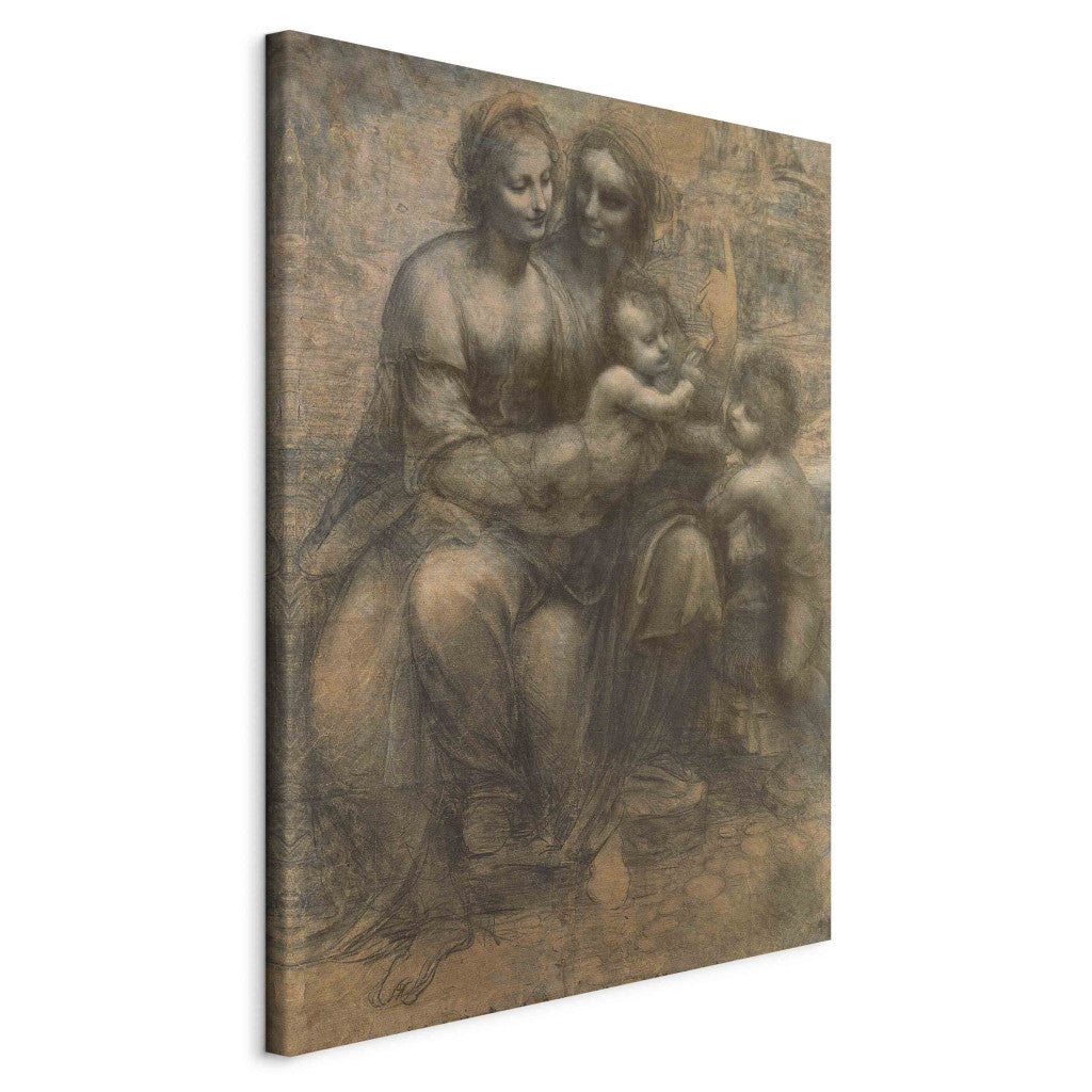 Gleznas reprodukcija - Leonardo da Vinci - The Virgin and Child with SS. Anne and John the Baptist